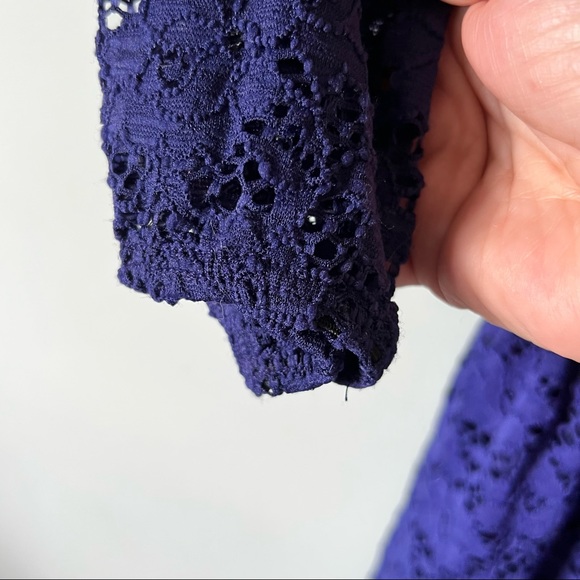 Sugar Thrillz Love Notes Dollskill navy lace 3/4 sleeve fit flare skater dress - Picture 7 of 9